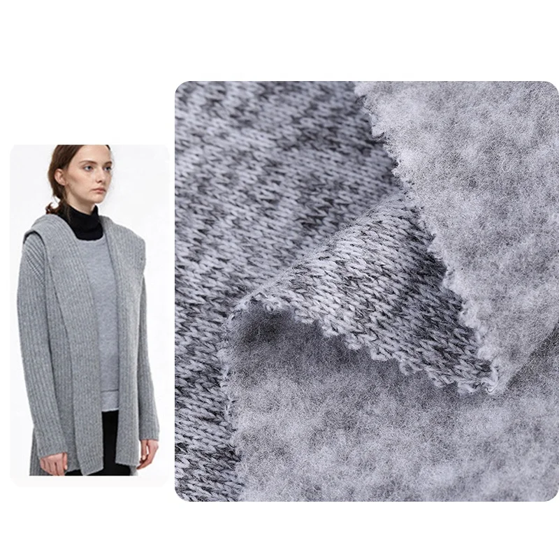 Small Order Production One Side Brushed Polar Fleece Fabric Cationic Two Tone Coarse Needle Fleece Fabric for Hoodie