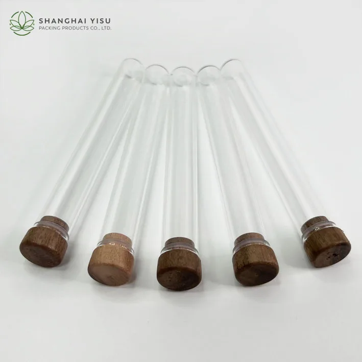Flat Bottom Glass Test Tube with cork lid