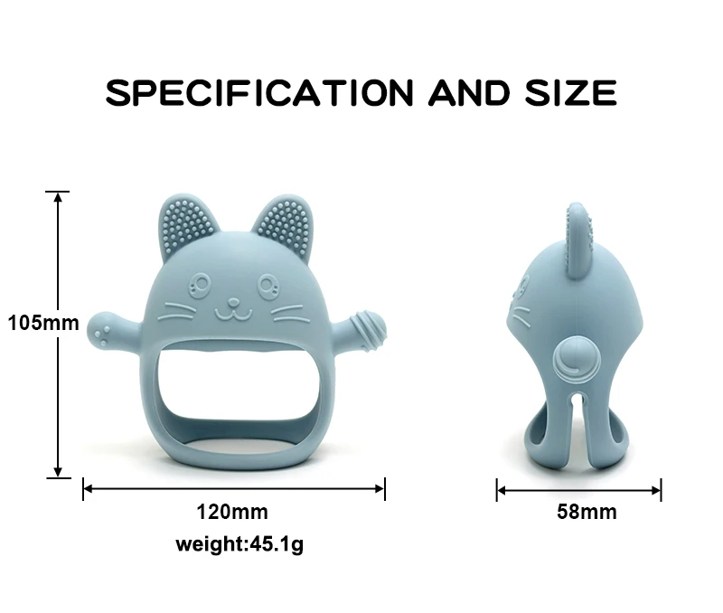 safe baby teether toy silicone baby animal teether mitten glove never drop teether baby educational toys