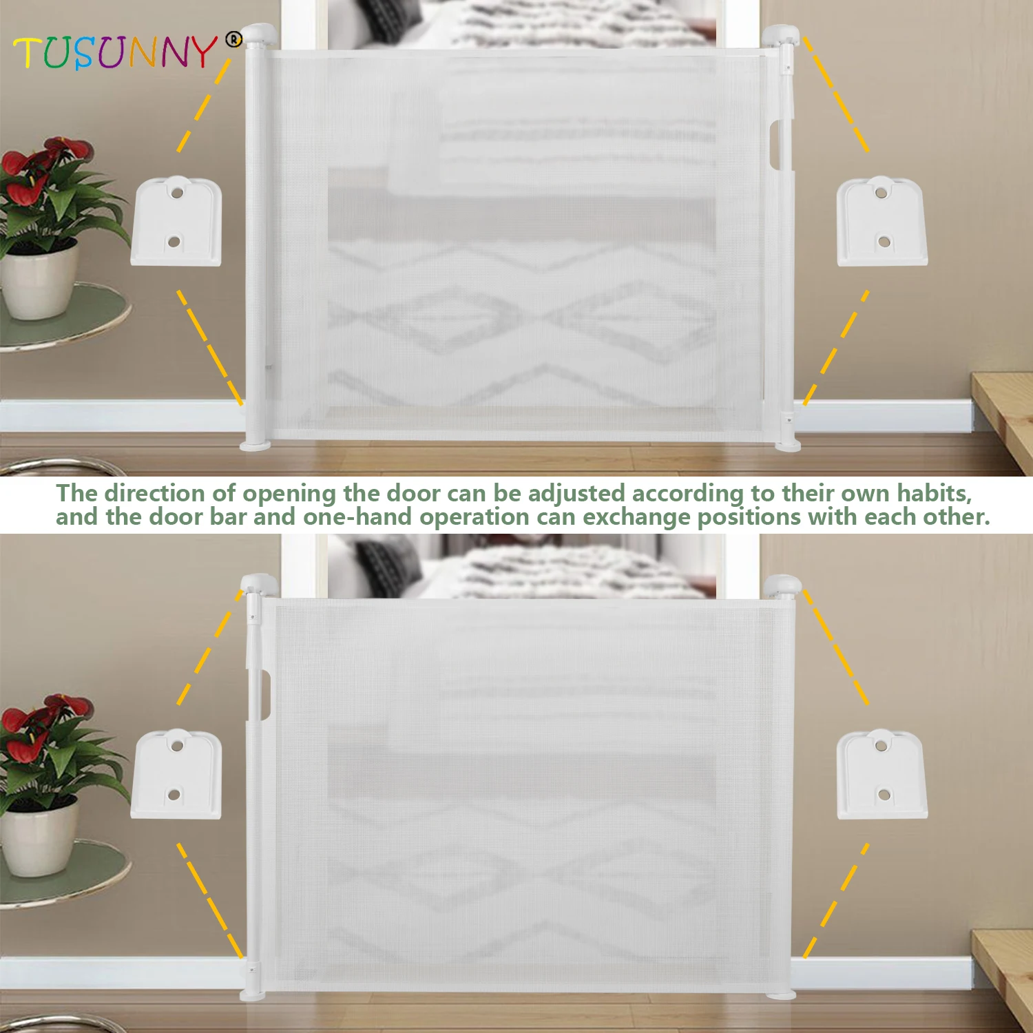 High Quality  Retractable Adjustable Bady Safety Gate For Kids Barrier And Baby Guardrail