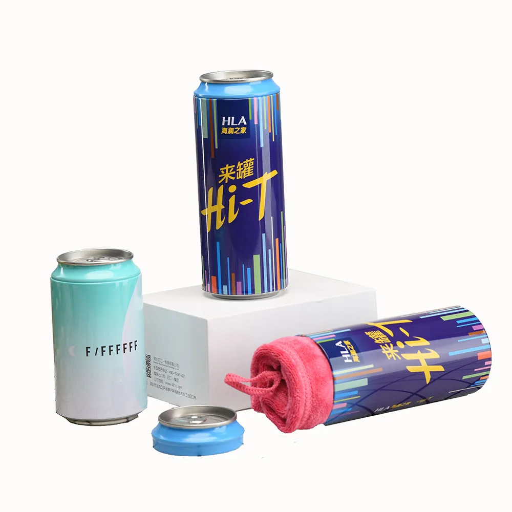 Empty custom logo metal beer can cover underwear storage case sock T-shirt canister beer can for gift
