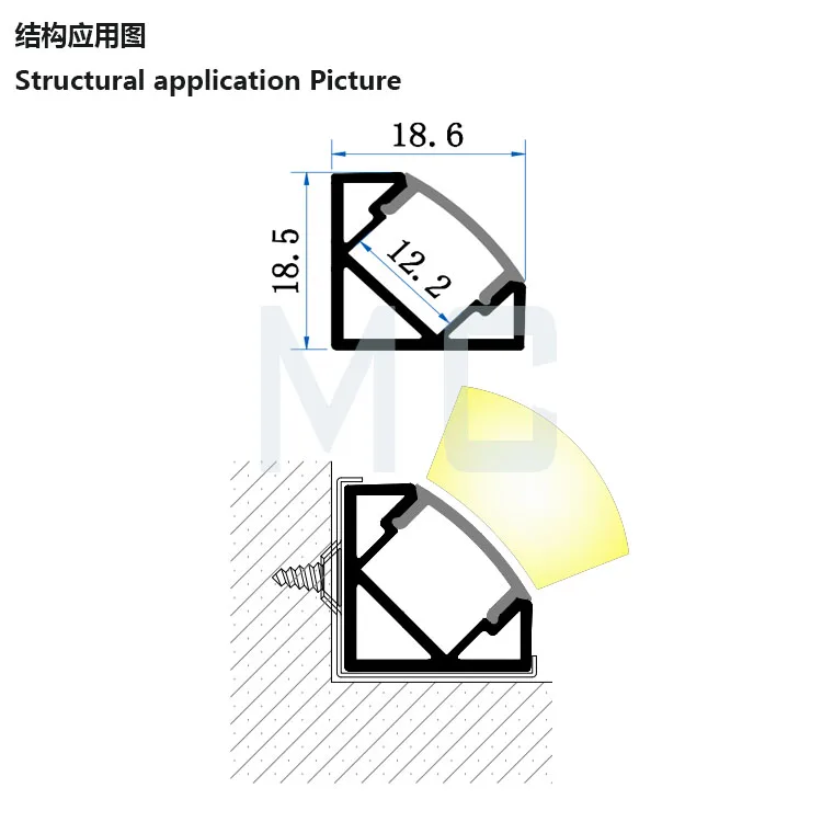 ZM1818 Pvc Profile For Led Bar, Flexible Led Strip Light Aluminum Profile Channel Spot