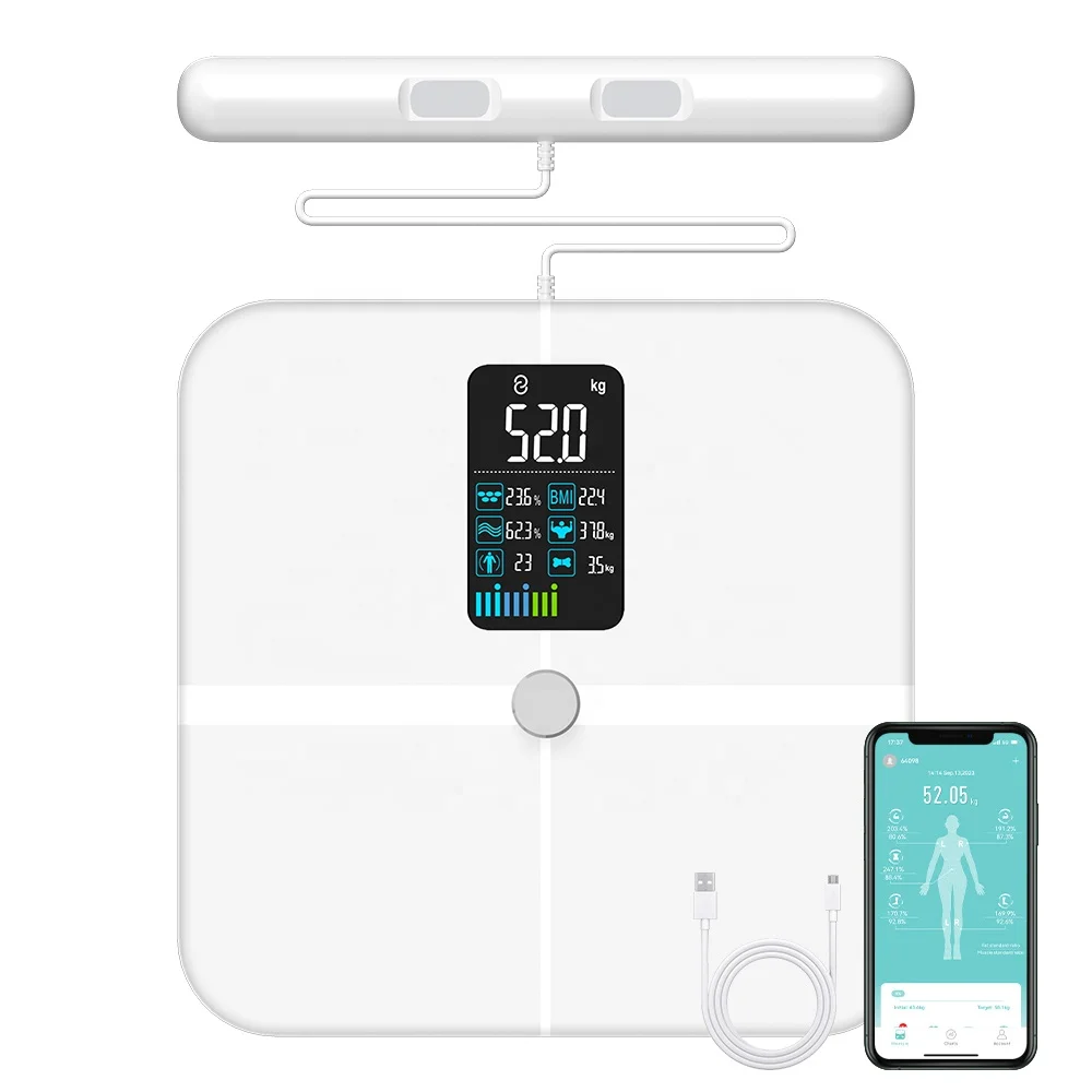Upgrade Original Design 8 Sensor Body Fat Scale With Free App Fitdays Welland Handle Spiral Cable Choice High Accurate