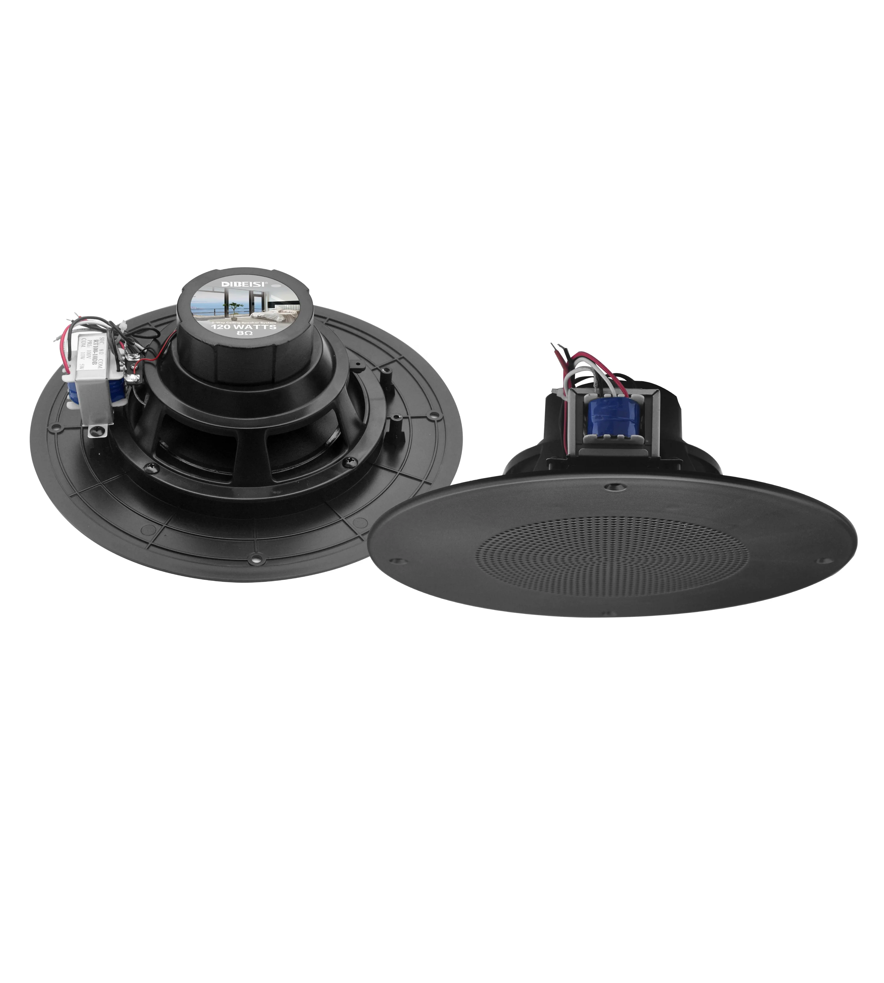 DIBEISI  5.25/6.5/8 inch two way stereo with in ceiling speaker  transformer flush mounted in ceiling speaker professional audio