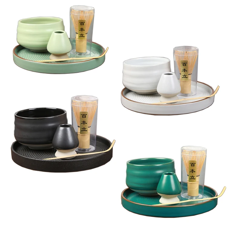 Mass Production Polychrome Handcraft Glaze Bowls Japanese Matcha Tea Making Tool Ceramic Bowl Set