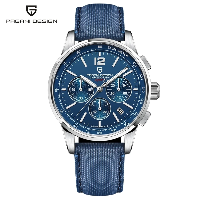 Pagani Design YS008  Quartz Movement Chronograph Date Week Dial New Model Luxury Men Watch Hardlex Japan Miyota Wristwatches