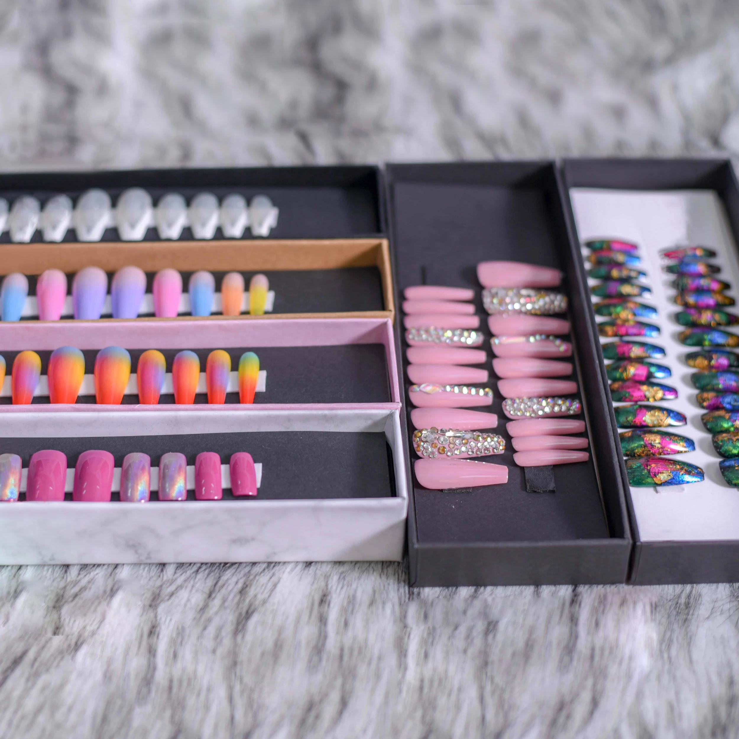 Newest Arrival Coffin Press On Nail Various Style 24pcs Customized Oem/Odm Private Label Logo Detachable Artificial Nail