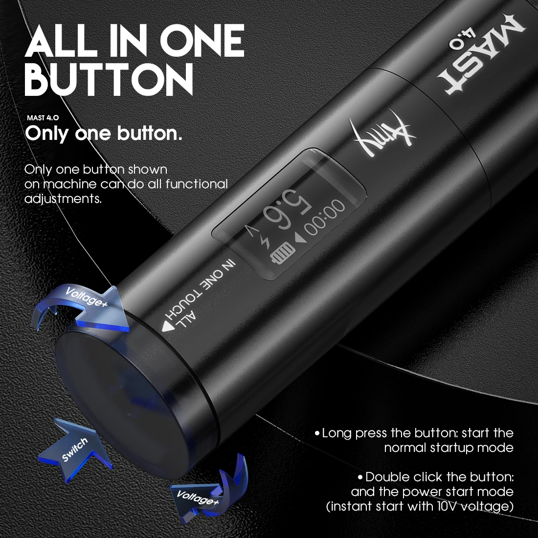 Wholesale Dragonhawk Mast Tour Amy  4.0mm Stroke Slim RCA Wireless Tattoo Gun Tattoo Pen Machine