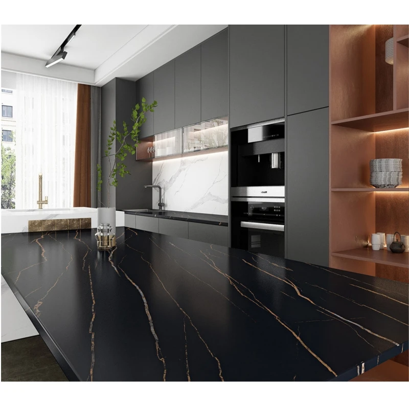 Panda White marble looking sintered stone slabs  for wall cladding