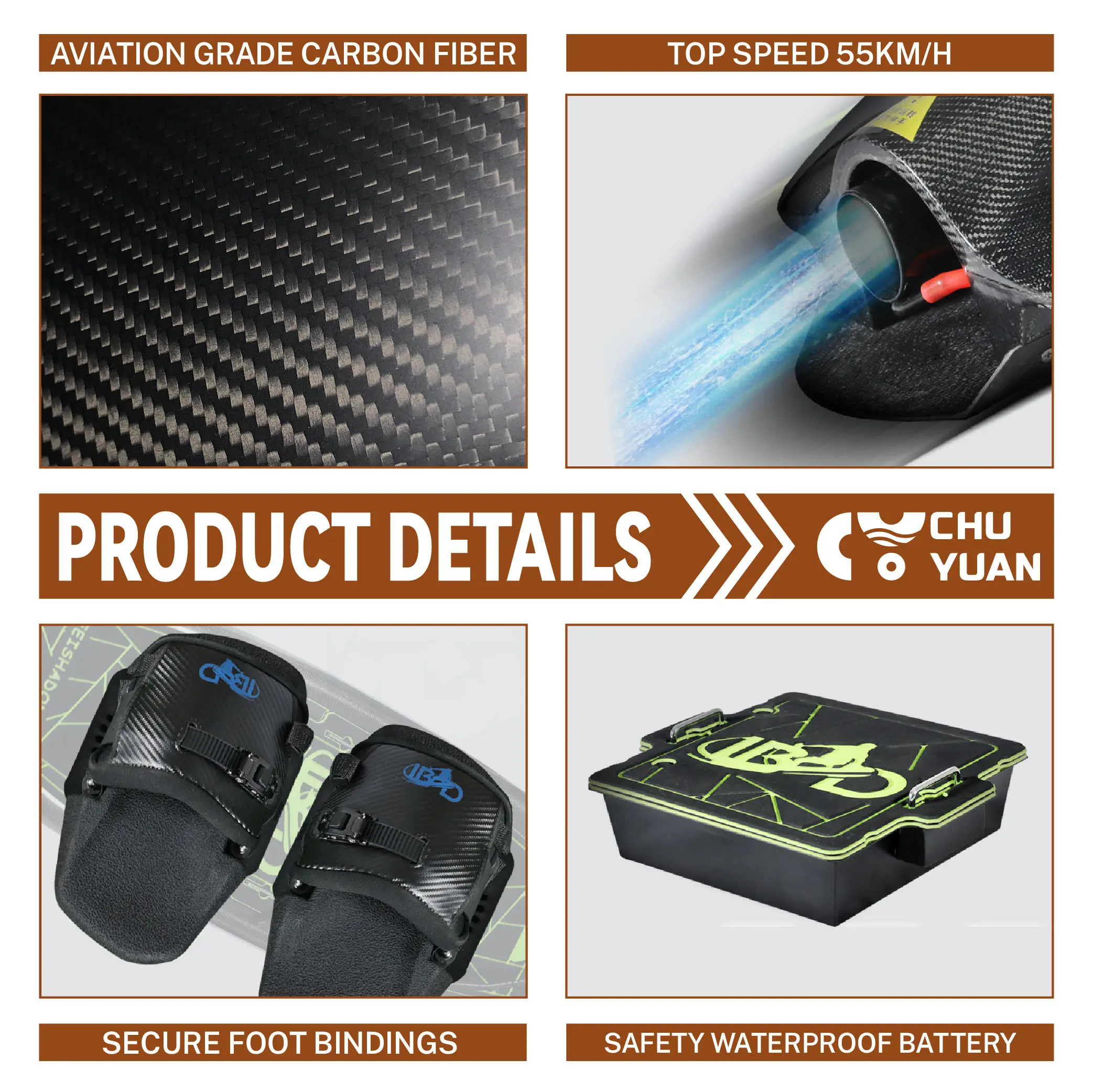 Extreme Water Sports Aid for Adults Electric Surfboard with Motorized Jet Lithium Battery Ocean-Ready