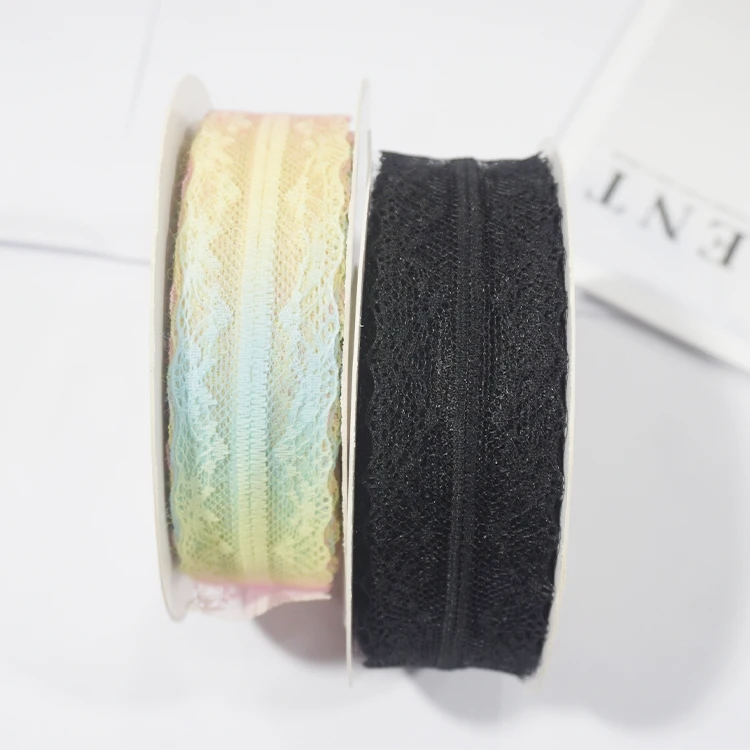 Manufacturer wholesale French flower Guipure lace trim embroidery 100% polyester lace fabric ribbon dress rainbow Lace ribbon