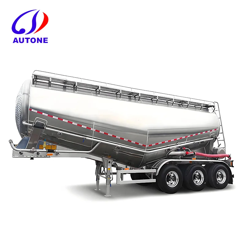 3 Axle 30ton 40ton 50ton Silo Lime Powder Tanker 45 M3 Dry Bulk Tanker Trailer 50m3 Bulk Cement Trailers