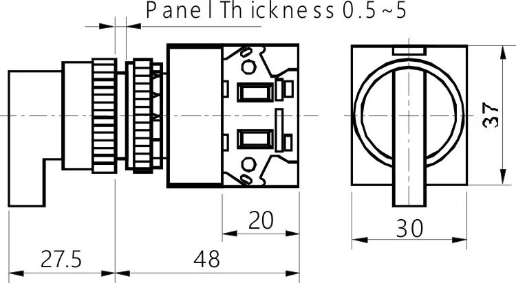 ONPOW 2 position selector switch(Y090-10XB-21,22MM,CE,VDE,ROHS)