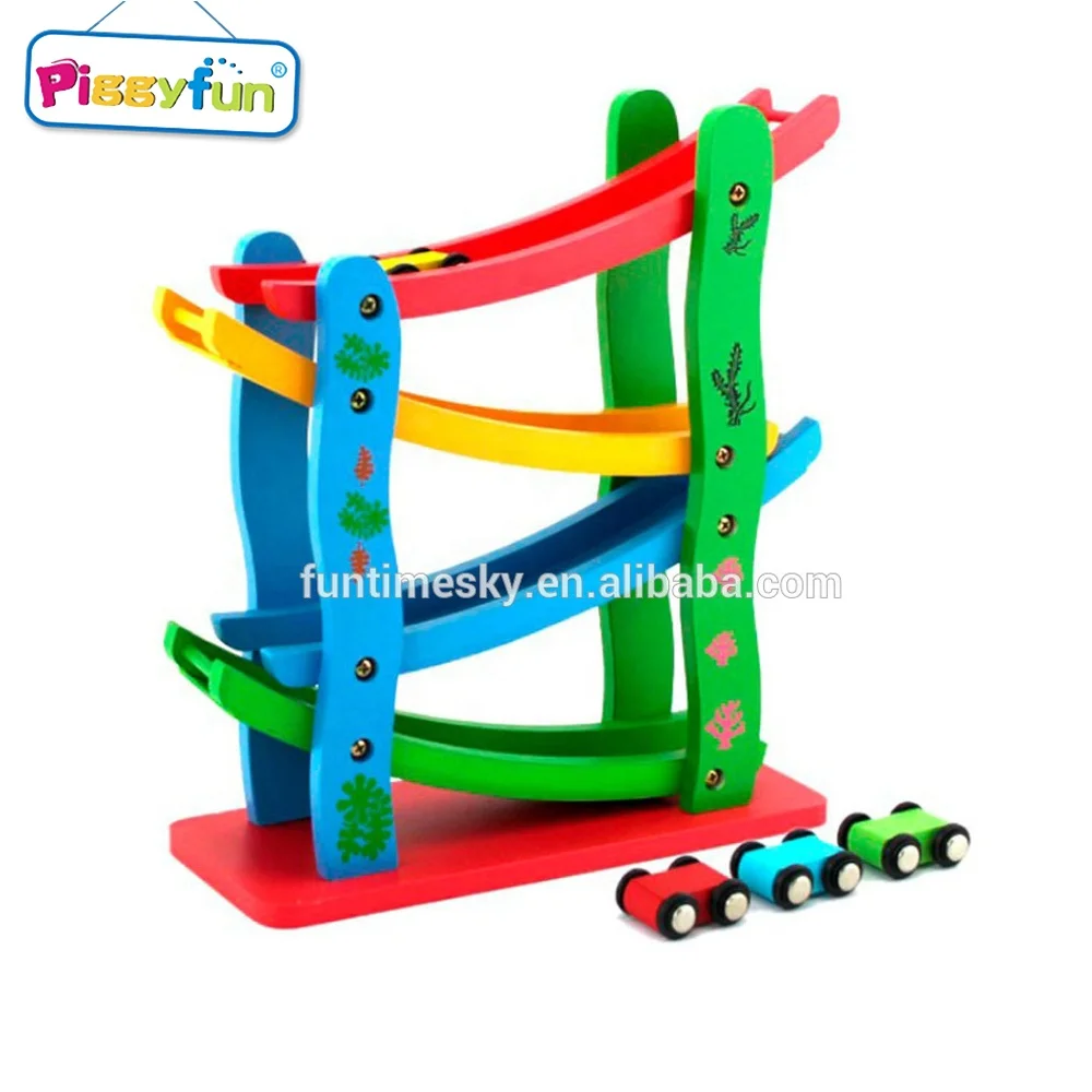 2021 High Quality Small Wooden Toy Car Assembly Kit Toys With Ramp Track For Kid Learn AT11955