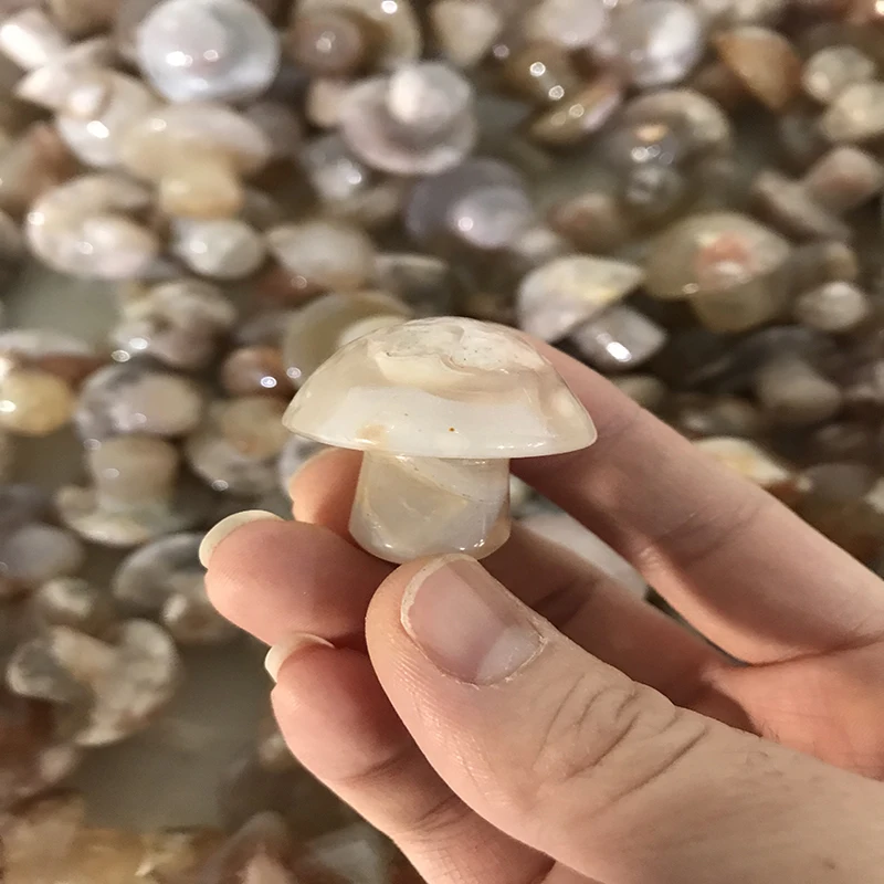 Wholesale Natural Quartz Cherry Blossom Small Agate Crystal Mushrooms