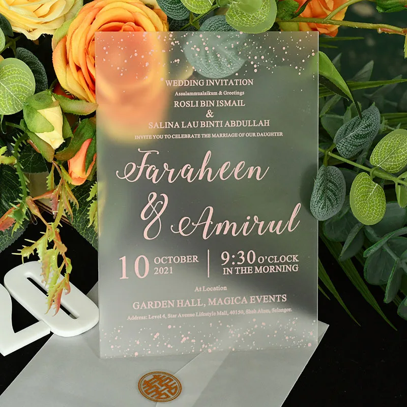 Acrylic Wedding Invitation High-end Transparent Creative Fashion Invitation Letter Invitation Card 2022 Gift