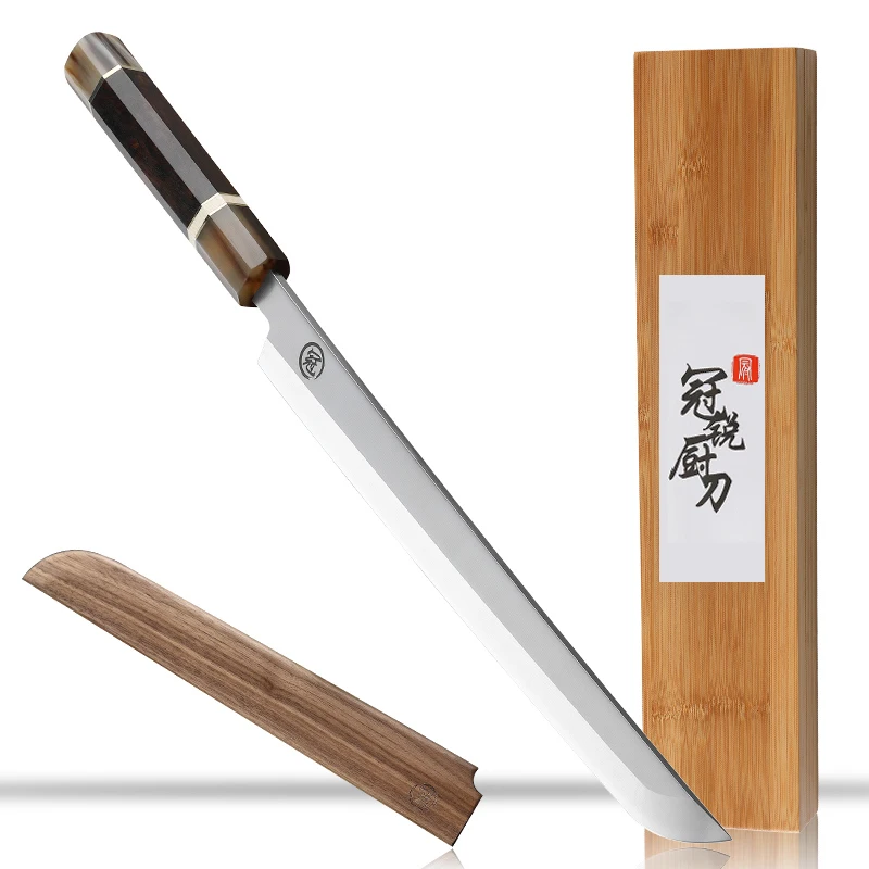 Grandsharp 10.6 inch Professional Japanese Stainless Steel Blade Kitchen Filleting Knife Sashimi Sushi Fish Knife Chef Knives