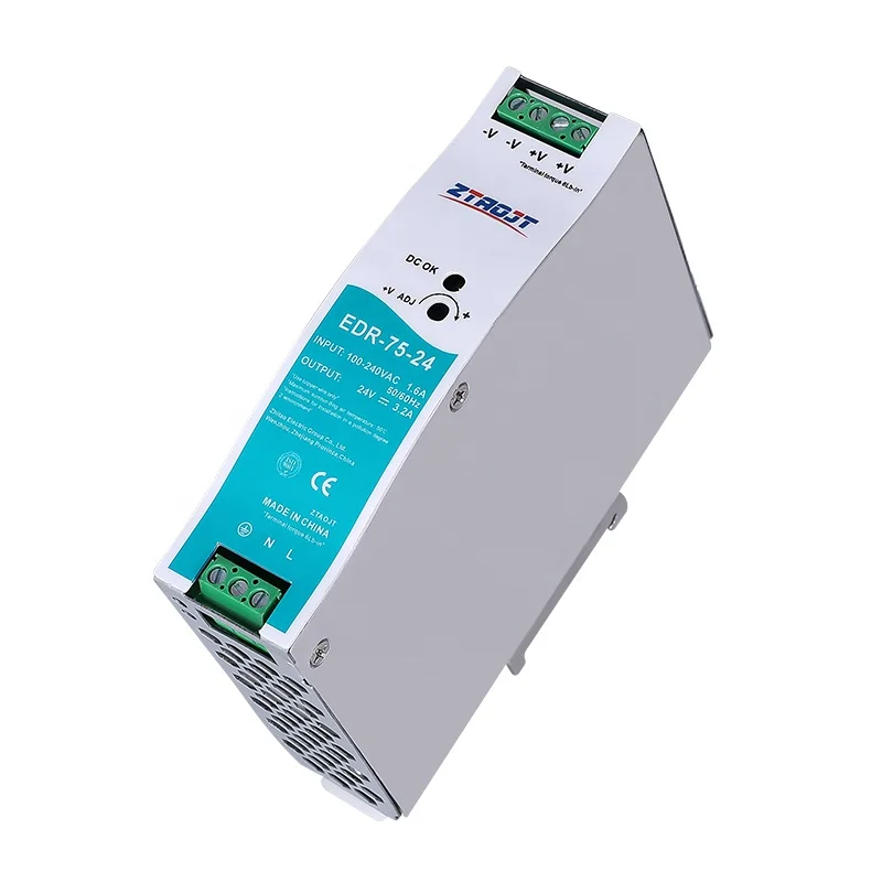 Meanwell Din Rail Power Supply EDR Series 75w 120w 150w 12v 24v 48v 1A 6A 5A 10A  Din Rail Industrial control system