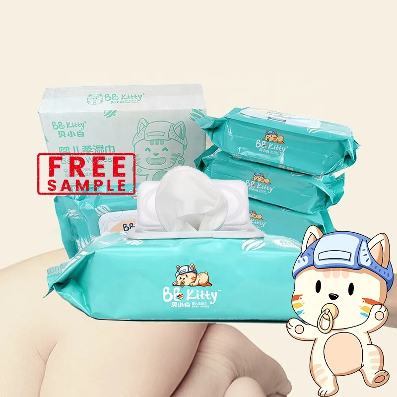 Детские влажные салфетки BB Kitty на заказ детские из бамбука 99% качество воды гипоаллергенные с крышкой