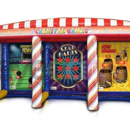 Commercial bouncing machine Adult children 3 in 1 Sports Game Booth PVC inflatable game bouncing house Outdoor sports form
