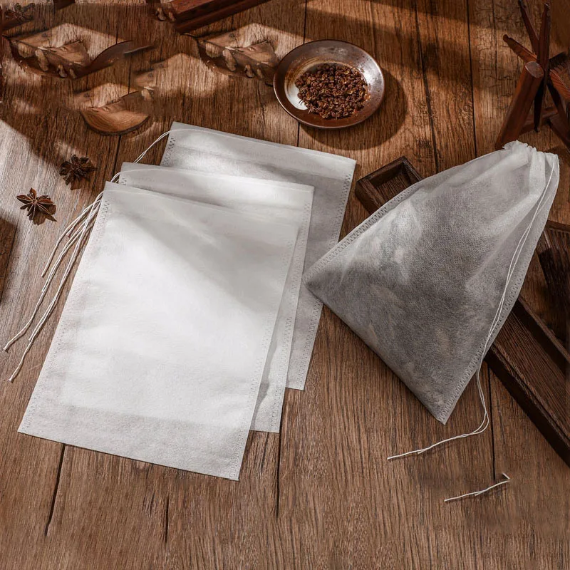 Non woven disposable thread drawing tea filter bag