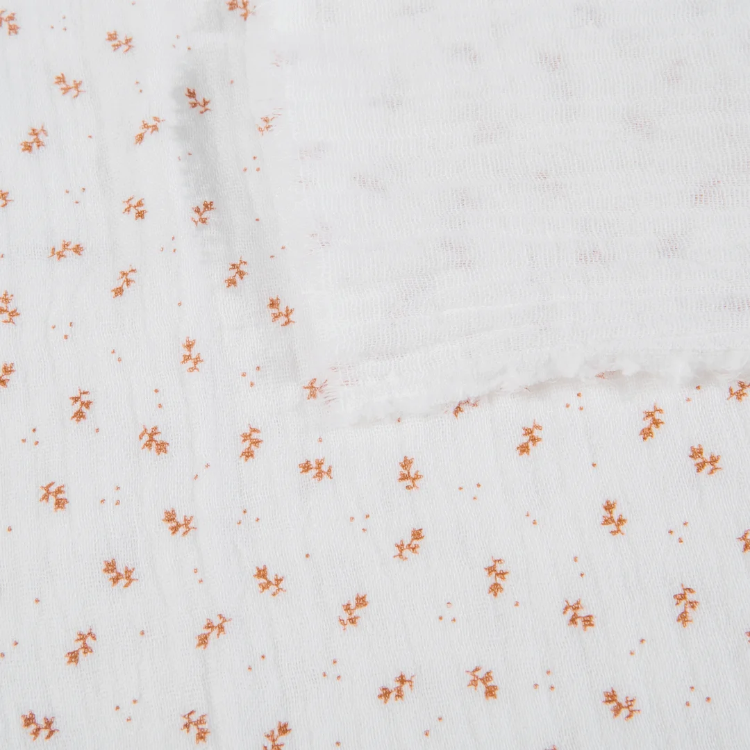 Good price 100% cotton popular breathable double printed layer muslin fabric for blanket towel