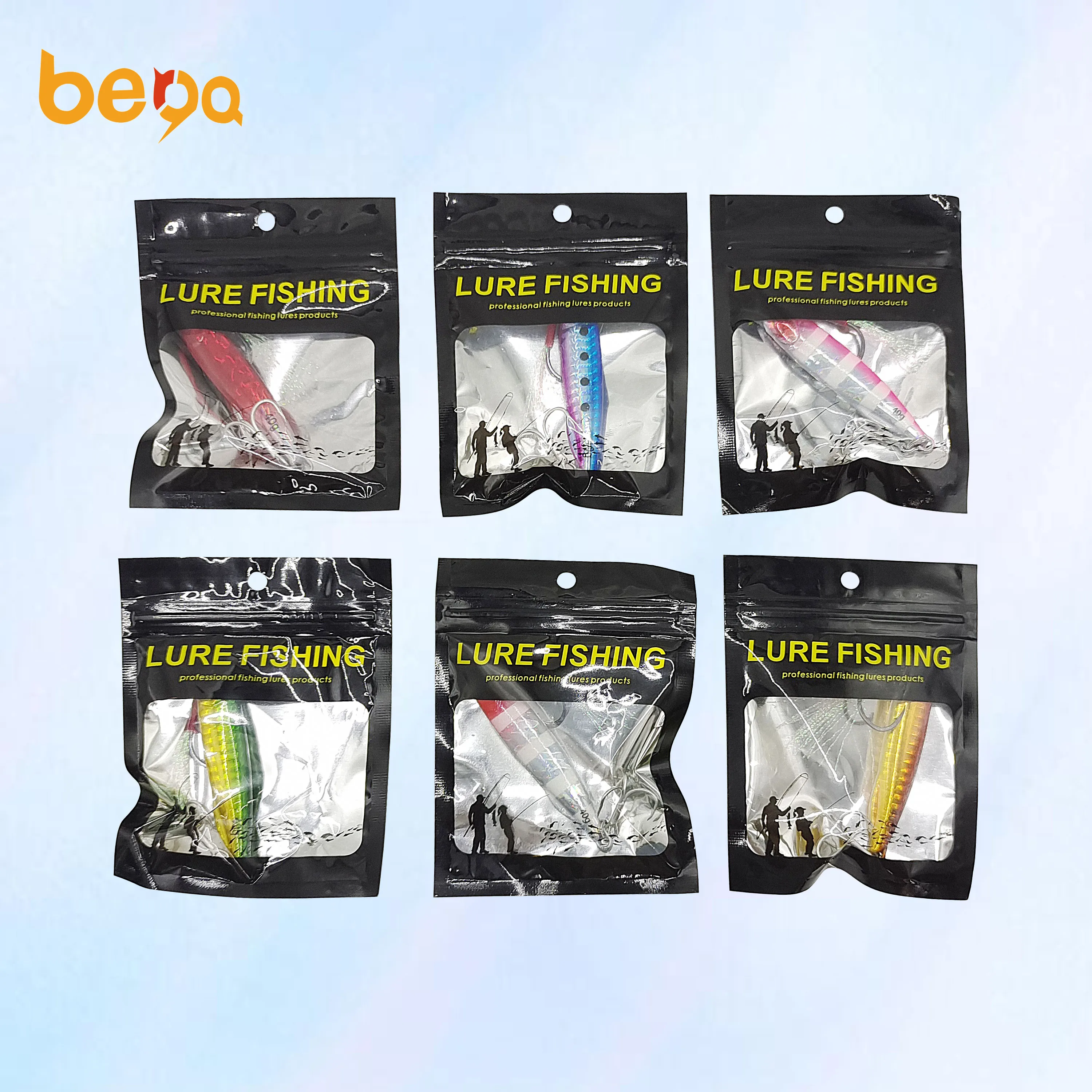 Double hook iron plate simulation Luya bait super long cast fishing perch perch kill fresh water fishing iron plate