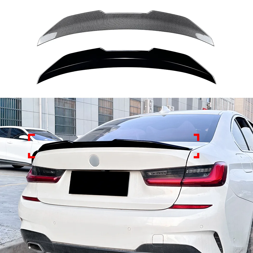 Hot Style Real Dry Carbon Fiber Rear Spoiler Wing universal trunk spoiler for cars For BMW 3 Series G20 2019-UP