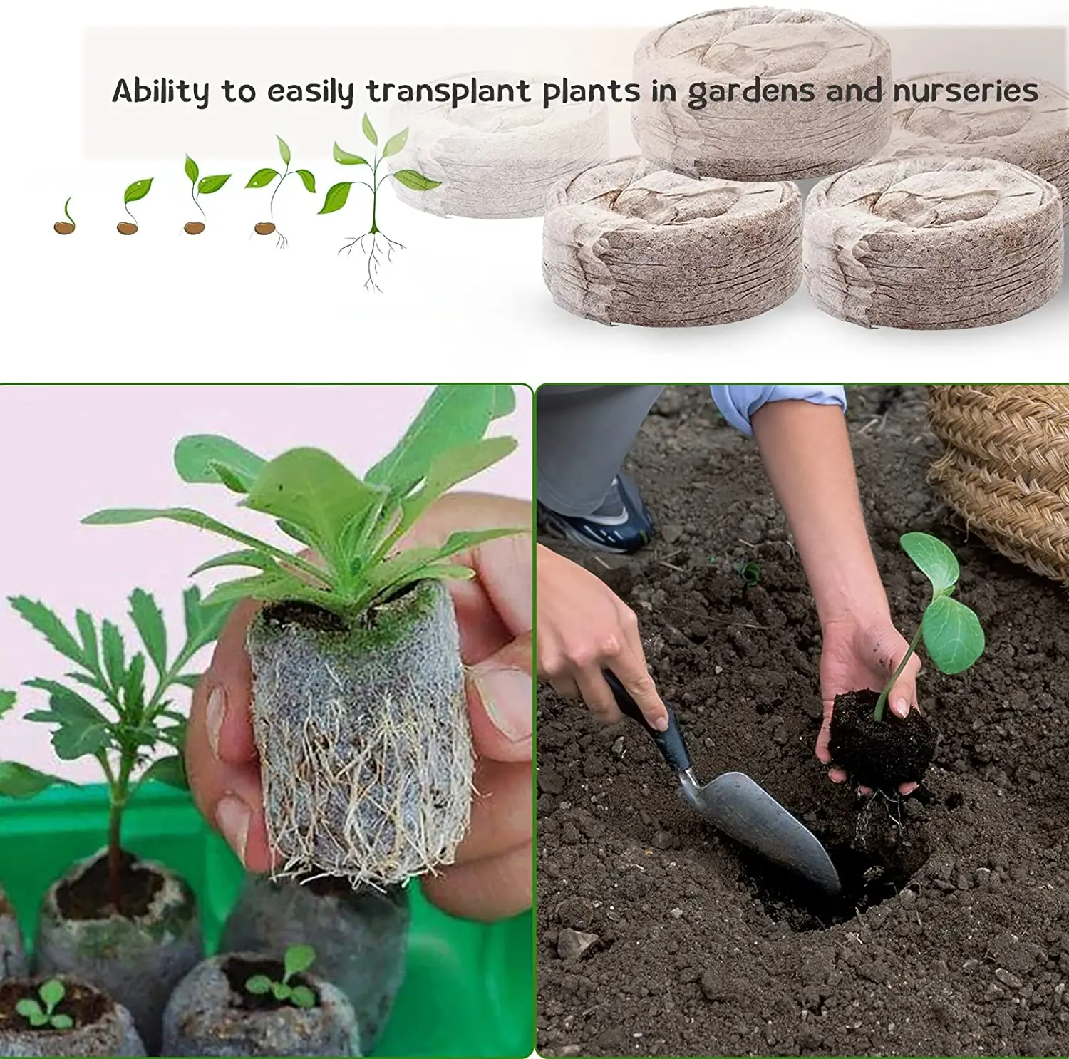 Seed Starter Soil Plugs 36 mm Start Seedlings Indoors Easy to Transplant to Garden coir pellets