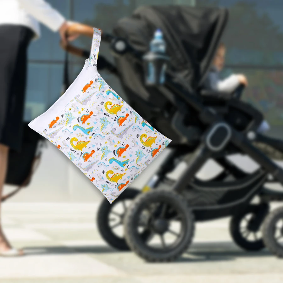 30*40 cm Low Price manufacture  Custom Print Waterproof Multi  Double Zip Patchwork Nappy Diaper Bag