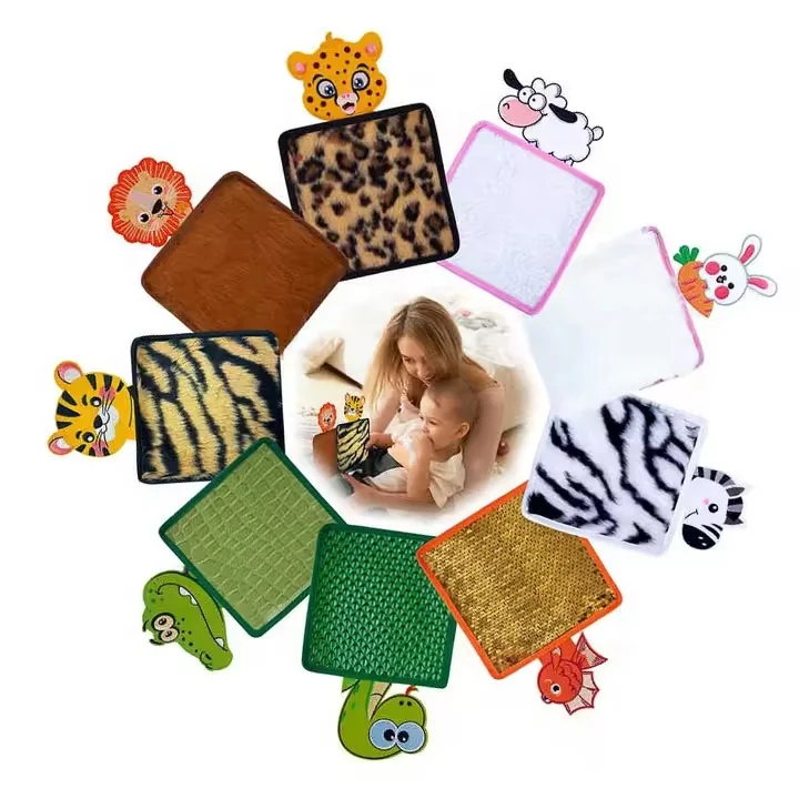 Autistic sensory tactile games Multi-Sensory Exploration Feel Touch felt Animal head sensory mat