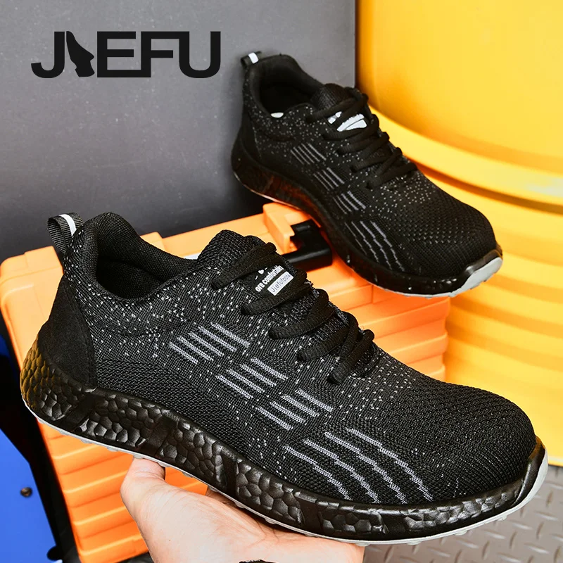 Антистатические защитные ботинки JIEFU ESD спортивные стильные легкие из искусственной подошвы со стальным носком для мужчин и женщин