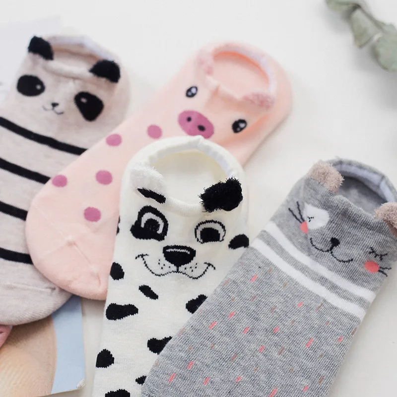 Wholesale Many Design Girls Cute  Animal Ears Ankle Socks Cartoon for Lady Cotton Women