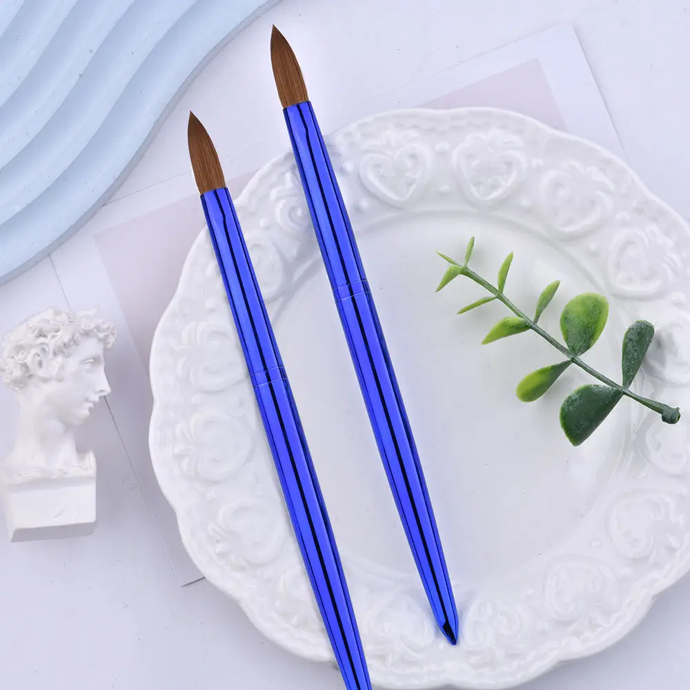 2023 Hot Quality Nails Brush Kolinsky USA Size 8 24 Crimped Acrylic Nail brush 100% Pure Kolinsky With Box For Manicure Powder