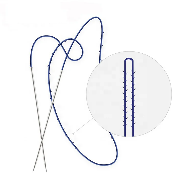 Korea 19G 410mm Facial Aesthetics Use Double Needle Korea Pdo Thread For Lifting