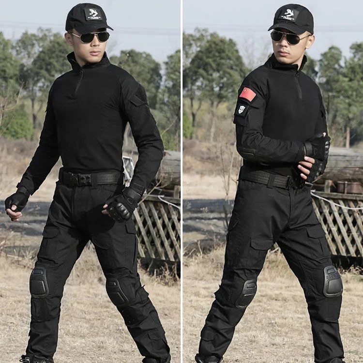 Оптовая продажа рубашка-лягушка для занятий спортом на открытом воздухе тактический Камуфляжный трикотажный топ костюм-лягушка стильные мужские рубашки черного цвета