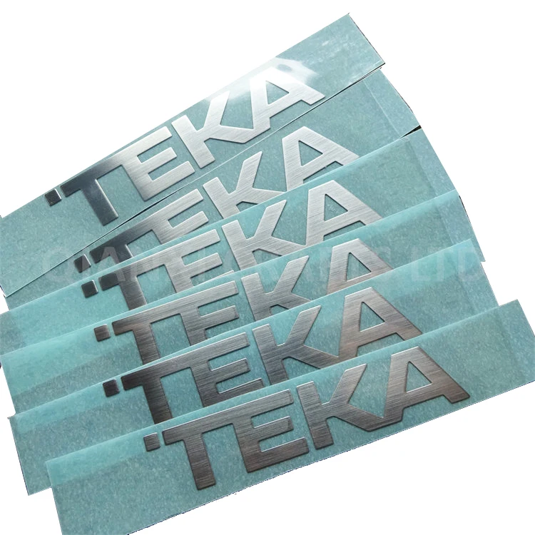 Custom transfer stickers for sunglasses gift box perfume bottle 3D trademark metal stickers