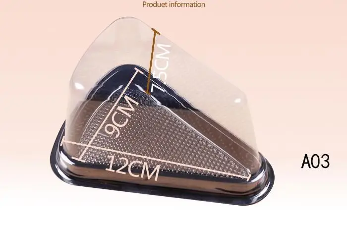 Wholesale clear triangle cake box plastic blister
