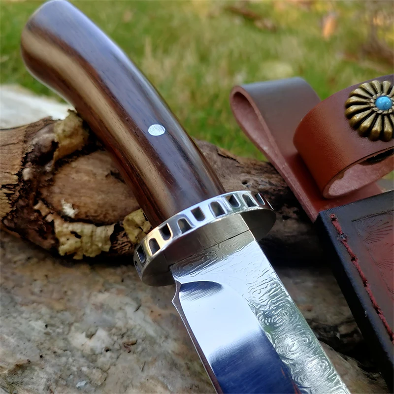 Multi-Function Damascus Outdoor Knife Rambo Knife Hunting Outdoor Knife