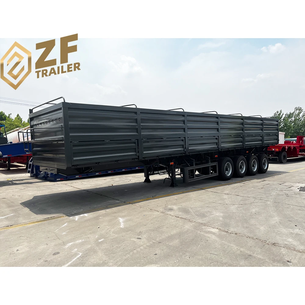 China Truck Trailer 40ft Container Transport Fence Semi Trailer Triaxle 60 Ton 50t Heavy Duty Cargo Semi Trailer for Sale