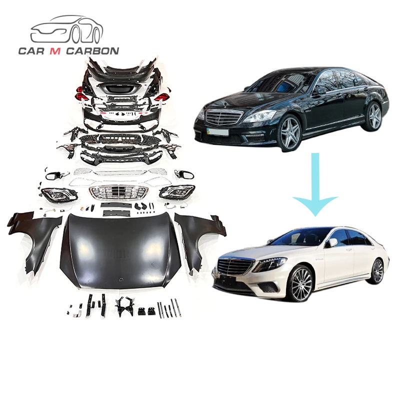 2009-2013Y S550 S500 S350 W221 Upgrade W222 S63 Auto Body Systems Bodykit Car Bumpers W221 S Class Old to New Body Parts
