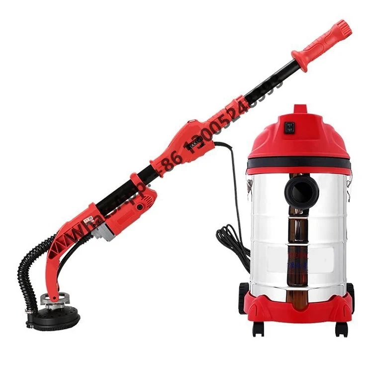 125mm Portable Power Sanding Tools Handheld Long Handle Electric Drywall Sander for Concrete Cement Putty Lime Wall Grinding