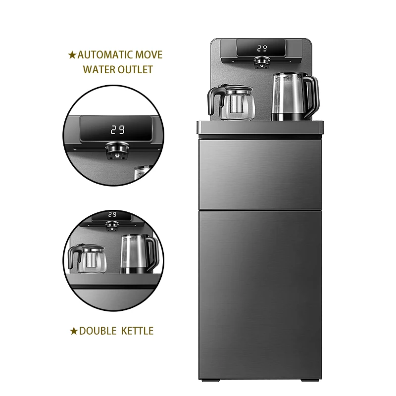 Household luxury  water cooler gray  Color OEM Hot warm and cold  Stand  Design Tea bar machine  Water Dispenser