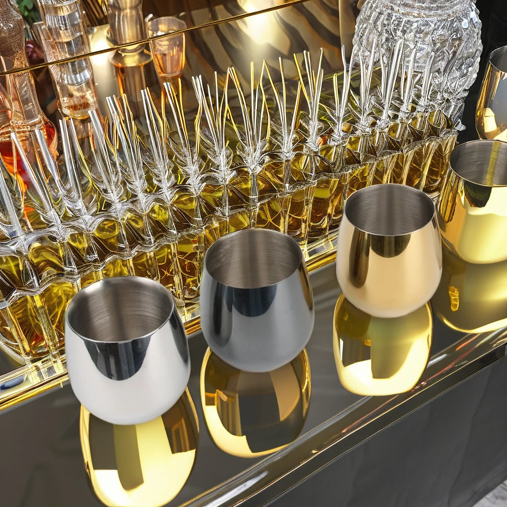Realtek wholesale stainless steel Martell cocktail glasses are durable and sustainable