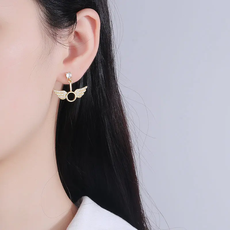 Trending Earring 2023 Special Golden Angel wings Earrings Women Luxury