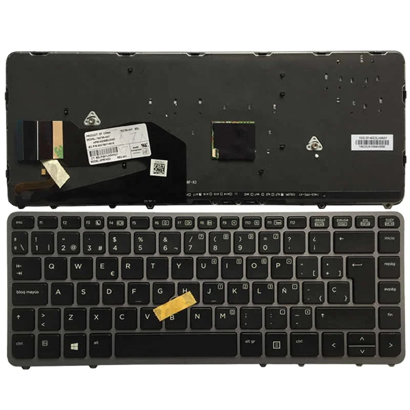 Клавиатура Mildtrans с испанской раскладкой для ноутбука HP Elitebook 840 G1 850 G1 840 G2 850 G2