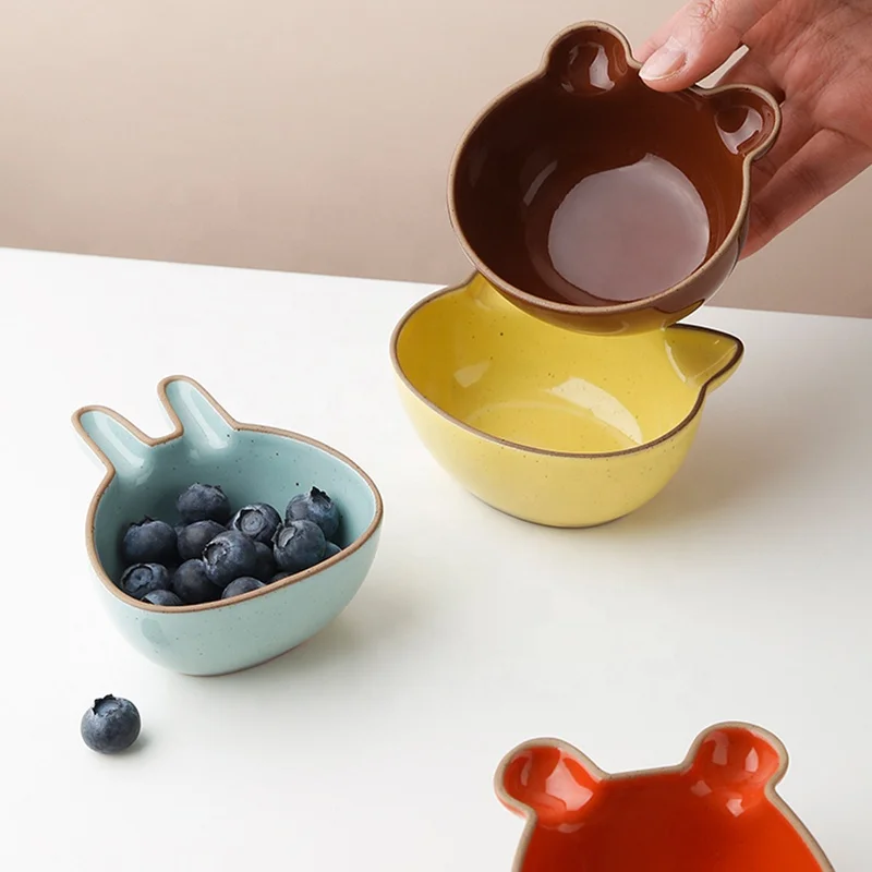 Creative Small Cat Shape Ceramic Plates Dishes Food Soy Sauce Dessert Snack Dipping Dish