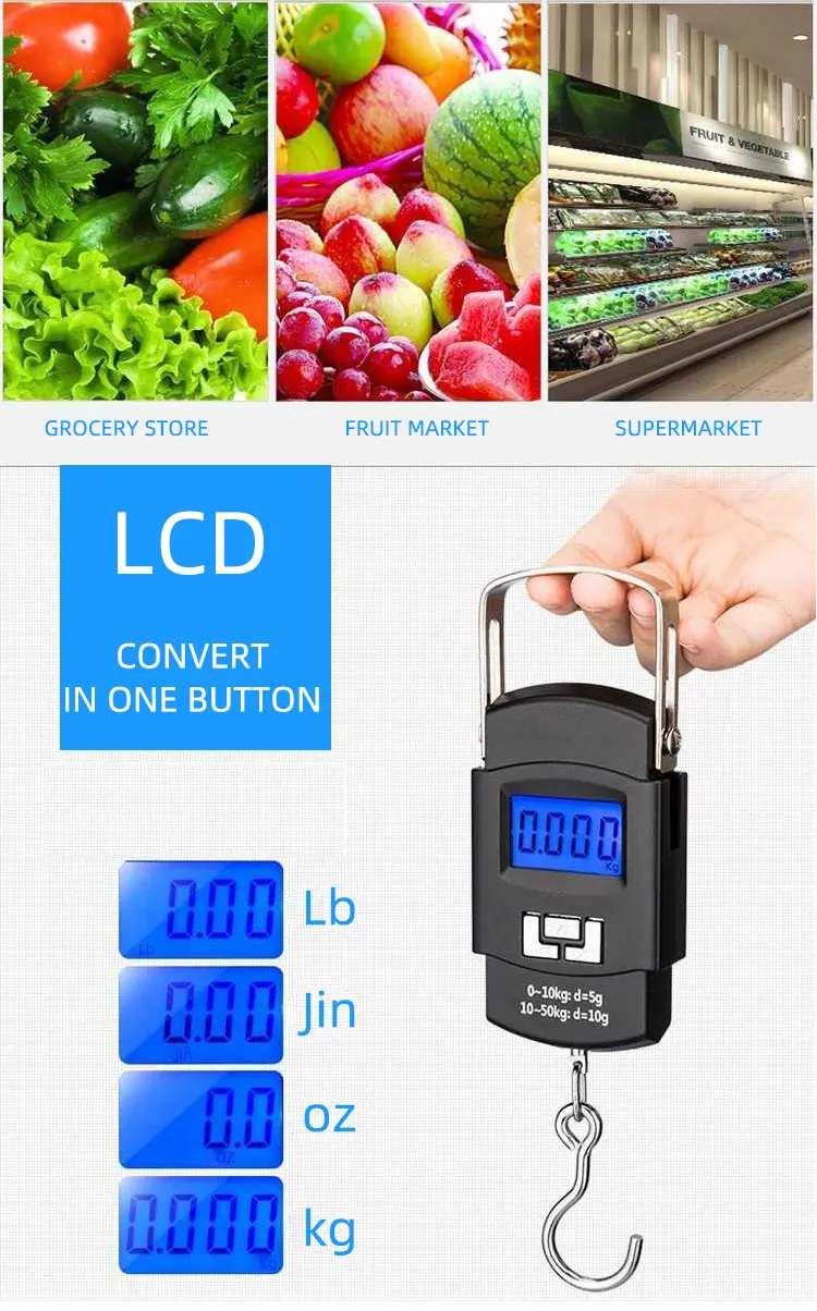 50kg/5g Portable Digital Luggage Scale Travel 50kg scale Unit Luggage Electronic Scale for Out Door