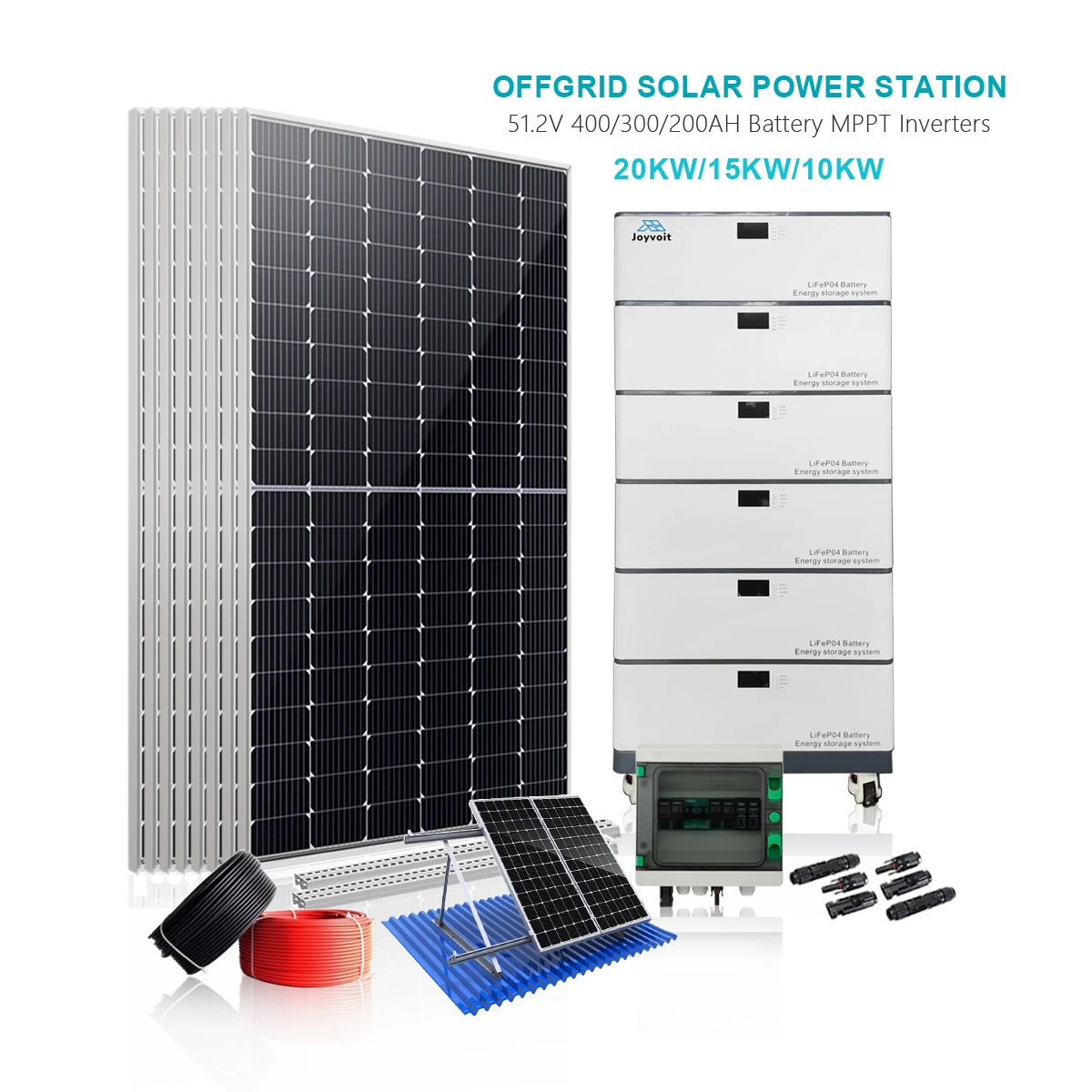 Stackable 48V 200Ah Lithium Ion Battery Packs BMS Low Frequency 5KW Inverter MPPT CAN Energy Storage LiFePO4 Batteries