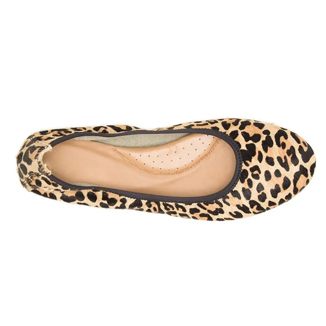 Leopard Print Round Toes Ballet Flats Lightweight Soft Flat Shoes for Women and Ladies